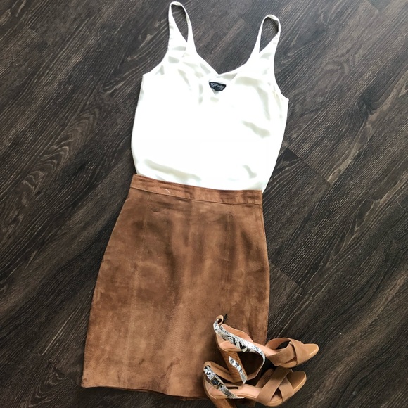 SOLD-Vintage Esprit Leather Skirt - Picture 7 of 7